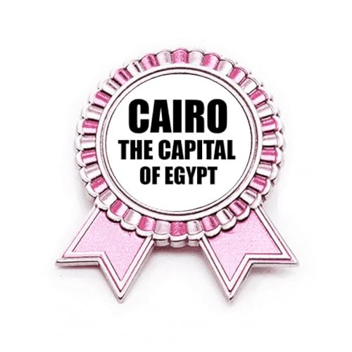 Broche Badge Le Caire rose en métal pour personnaliser un sac ou une veste