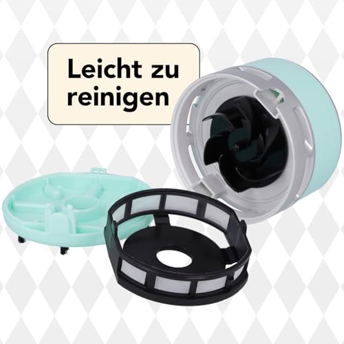 Clauss 2Clean Tischstaubsauger Mint, Mini Staubsauger als Büro Gadget, Ideal für Büro, Haushalt oder Auto, 2 x AA Batterien (nicht enthalten), Leicht zu reinigen, CL-50002 00