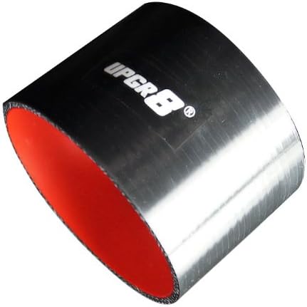 Upgr8 Universal 4-Ply High Performance Straight Coupler Silicone Hose 76mm Length (4.0"(102MM), Black)