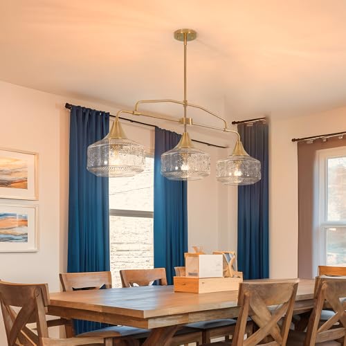 Adjustable 3-Light Kitchen Island Lighting Gold Island Light over Island by DSMJFU DSMJFU - Used condition - Image 3
