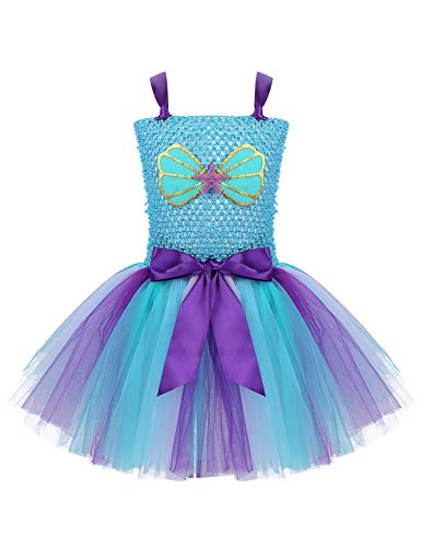 Yizyif Vestito Da Sirena Bambina Elegante Costume Sirenetta Principessa Carnevale Mermaid Cosplay Vestito Tutu Cerimonia Con Fascia Di Sirena Festa Compleanno Halloween Regalo Abbigliamento Abiti Bepco Ee