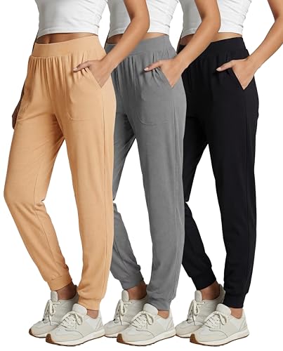 3-Pack Women's Ribbed Lounge Joggers by Real Essentials