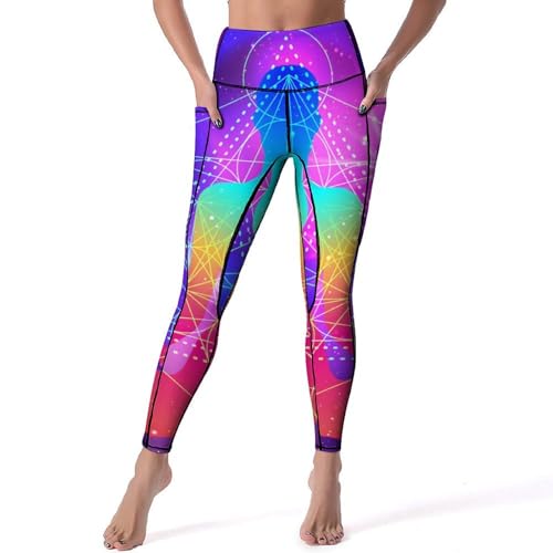 Pantalon de sport yoga mandala S idéal pour courir et s'étirer