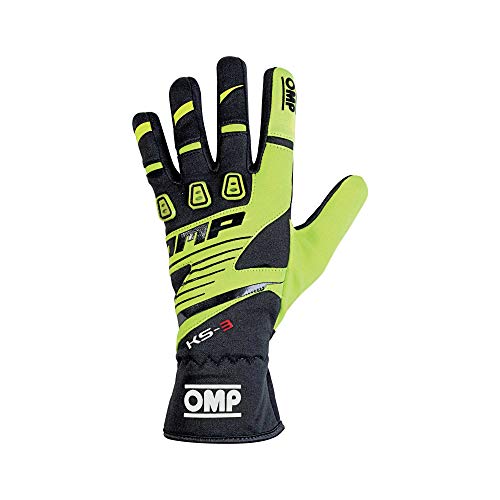 OMP KS-3 Kart Gloves · (XXS, Black/Fluo Yellow)