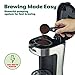 BELLA One Scoop One Cup Coffee Maker, Single Serve Brewer with Adjustable Drip Tray and Permanent Filter, Dishwasher Safe, Stainless Steel and Black