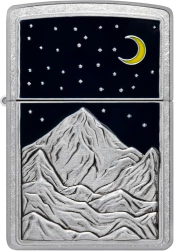 Image of Zippo Mountain Emblem Street Chrome Windproof Pocket Fuel Refillable Lighter, BIS Certified