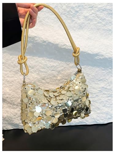 Floerns Women's Sparkly Sequin Shoulder Bag Top Handle Beaded Hobo Evening Handbag3