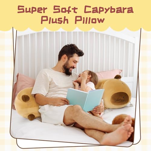 Tezituor Long Capybara Plush Body Pillow, 39.5” Cute Capybara Stuffed Animal Soft Sleeping Throw Pillow Plush Capybara Toy Birthday Christmas for Kids Girlfriends by Tezituor - Used condition - Image 4