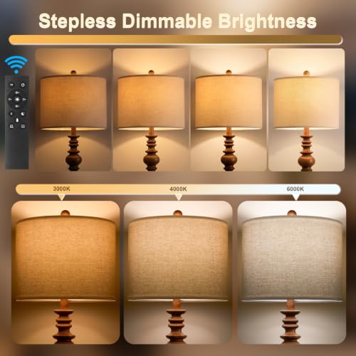 Image of BOBOMOMO 64.25 inch Farmhouse Floor Lamp with Remote, Dimmable Floor Lamp with Adjustable Color Temperatures, Tall Rustic Standing Lamp for Living Room Corner, Bedroom & Nursery, 9W Bulb Included,Brown