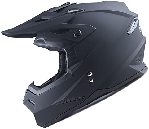 1Storm Adult Motocross Helmet BMX MX ATV Dirt Bike Four Wheeler Quad Motorcycle Full Face Helmet Racing Style: HF801 Matt Black