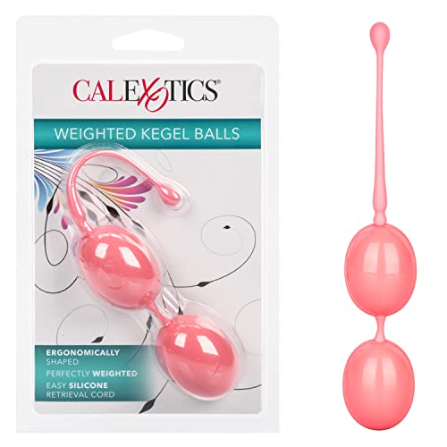 CalExotics Weighted Kegel Balls – Duotone Ben Wa Kegel Weights – Pelvic Floor Exercise Balls – Adult Silicone Sex Toys – Pink