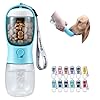 Dog water bottle with food container travel puppy water bowl portable pet dispenser dog stuff accessories items puppy essentials necessities for yorkie cat walking and hiking dog gift  urban country home decor