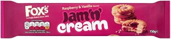 Biscuits Bundle with Fox's Biscuits Jam 'N Cream Rings 150g - 12 Pack | Jam Rings with Real Raspberry Jam, Suitable For Vegetarians.