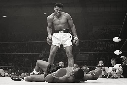 1art1 78860 Muhammad Ali - Cassius Clay Gegen Sonny Liston, Lewiston 1965 Leinwandbild Auf Keilrahmen 120 x 80 cm