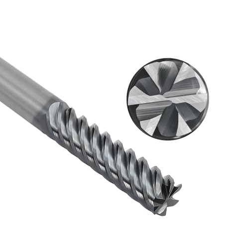Image of Tools Carbide End Mills,6 Flute Square Milling Cutter,High Helix Angle for High Hardness Steel Finshing Milling Processing - 1 /4 Shank (1 /4-2.5 inch 1PCS)