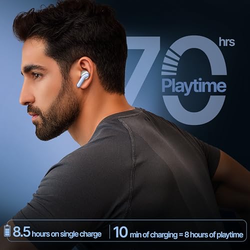 Image of Mivi DuoPods Roar (New Launch) 13mm AAC Audio Tech | AI-ENC | Dual Mic | 5.3 Bluetooth Ear Buds | 70Hrs Battery | Fast Charge | IPX4 | Low Latency | Gaming Earbuds