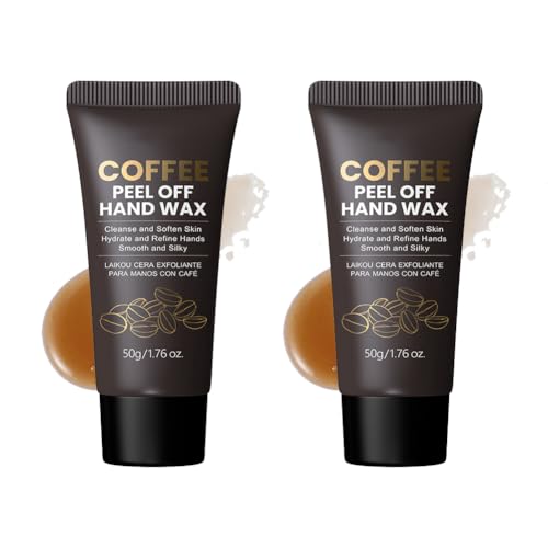 Wenrny Coffee Peel Off Hand Wax,2 Pcs Hydrating Hands Peeling Masks for Nourishing,Exfoliating, Repairing Dry Rough Cracked Hands and Smoothing Skin,Hand Care Cream for Men & Women,50g
