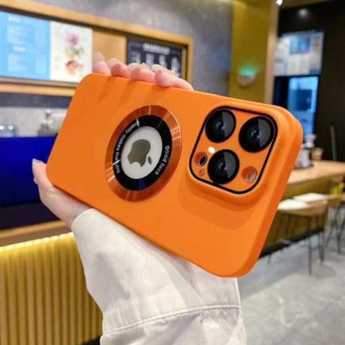 Coque magnétique iPhone 13 Pro Max orange givré élégante