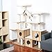 LAZY BUDDY Cat Tree, 54” Wooden Modern Cat Tower, 4 Levels for Cat's Activity, Cat Furniture with Removable and Washable Mats for Kittens, Large Cats and Pets (Small)
