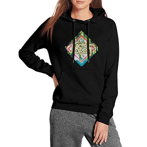 LED.Z.COUR Electric Forest Festival Gold Logo Music Womens Black Hoodie Fleece Designer Long