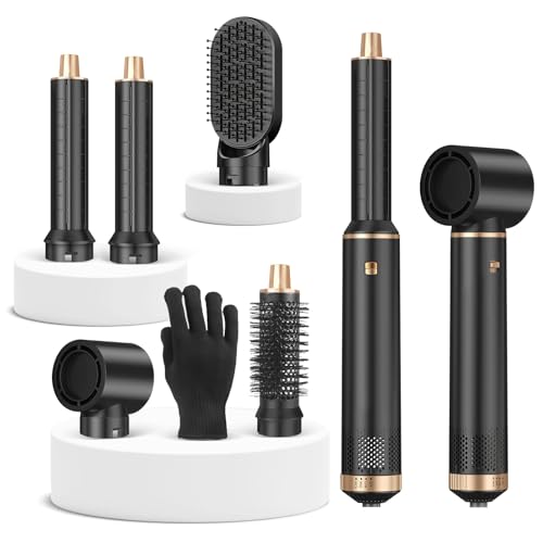 Sendowtek Brosse Soufflante 5 en 1, Air Brush Sèche-Cheveux Multifonction Avec 3 Temp, Air Chaud Hair Styler pour Femme Sécher Boucler Lisser et Donner du...