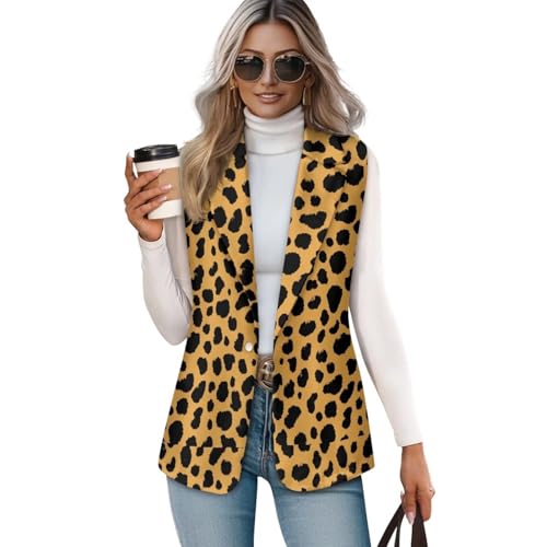 2025 Spring Summer Sleeveless Vest Blazer for Women Fashion Casual Open Front Work Office Tops One Button4