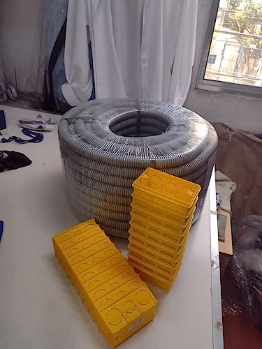 Eletroduto Corrugado 3/4 Com 50m Cinza + 20 Caixinhas 4x2 embutir em alvenaria