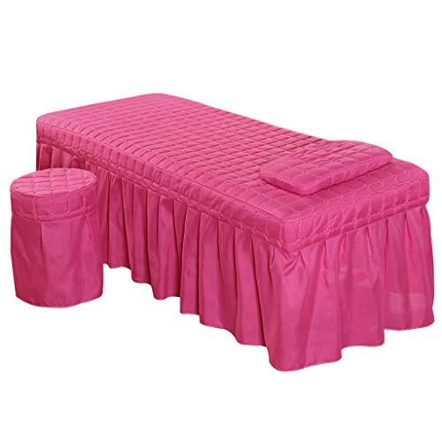 Preisvergleich Produktbild FLAMEER Massagenliegenbezug Set für Therapieliegen Behandlungsliege, Farbwahl - Rose Rot-L