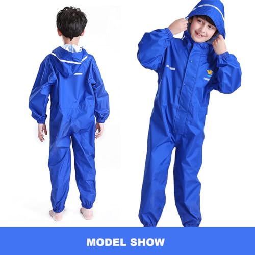 Kids Rain Suit for Boys Girls One Piece Coverall Rain Jacket Kids Puddle Suit2