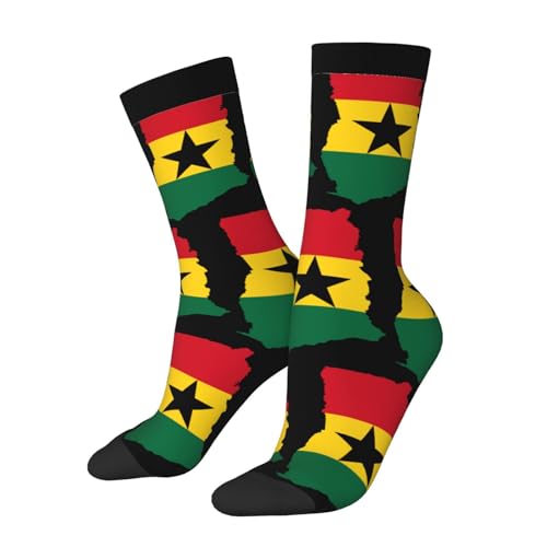 Ghana Terrain Map Socks For Women Men Athletic Cushion Crew Socks Hiking Running Wicking Socks