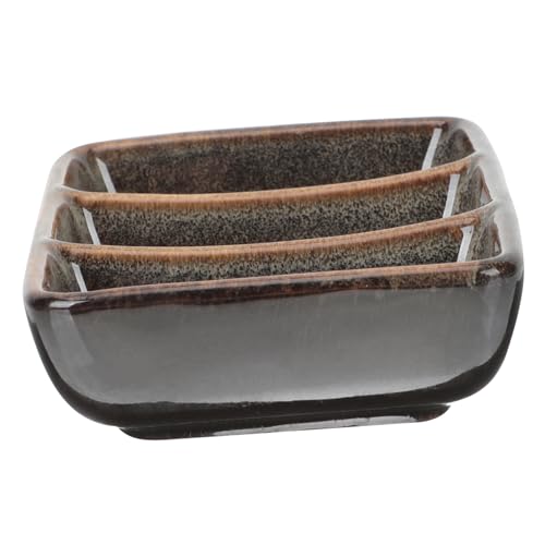 COLLBATH Dipping Bowls for Restaurant Divided Serving Tray Party Snacks Dish Vinegar Bowls Food Tray Kimchi Plate Small Dipping Bowls Dipping Sauce Bowl Party Appetizer Dish Porcelain Grey