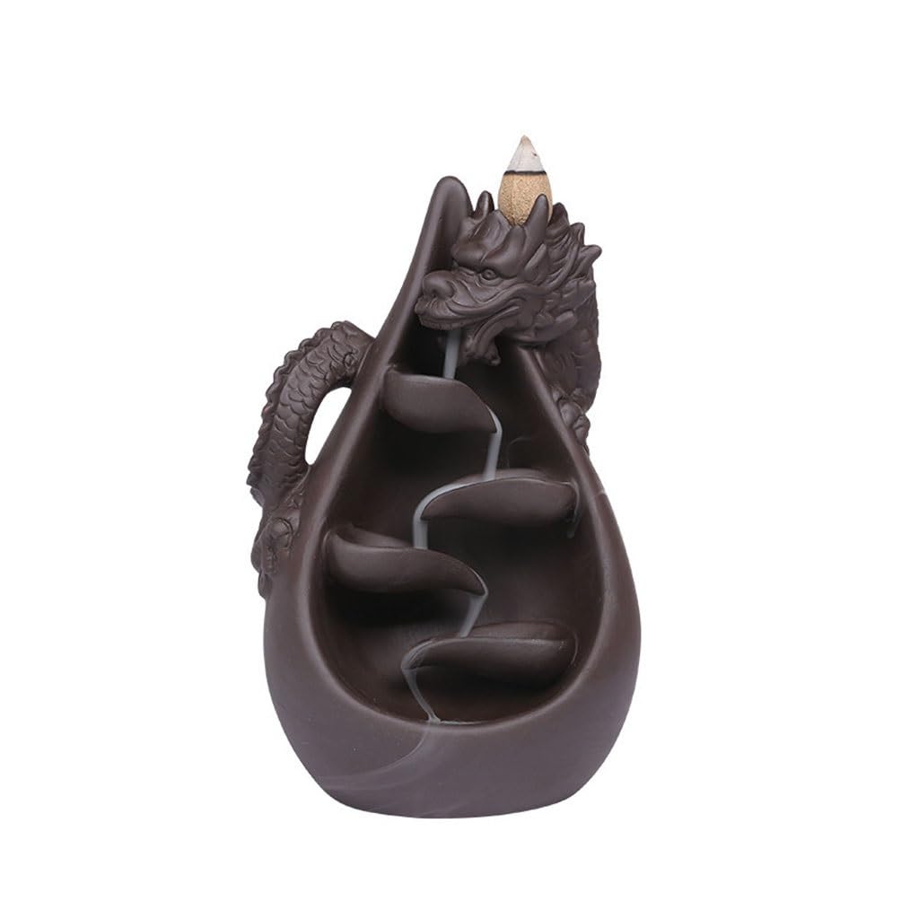 Incense Holder Base Purple Clay Chinese Dragon Backflow Incense Burner Home Decoration Creative Large Aromatherapy Furnace Craft