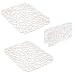 mDesign Adjustable Kitchen Sink Dish Drying Mat/Grid - Soft Plastic Sink Protector, Cushions Sinks, Dishes - Quick Draining Pebble Design - Includes 1 Saddle, 2 Large Mats - Set of 3 - Clear