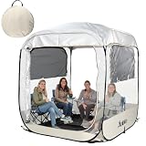 Anbte Pop Up Sports Tent for 2-4 Person, 5.3x5.3x6 FT Clear Bubble Tent with Mesh+PVC Dual Windows & Portable Storage Bag & Ground Stakes, Weather Proof, for Tailgate Outdoor Activities Camp Fishing