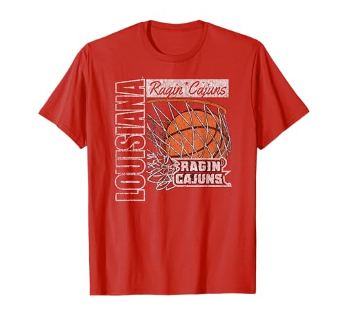 Louisiana Lafayette Ragin' Cajuns Basketball 90's Red T-Shirt