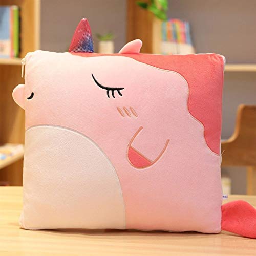 Reisedecke Weiche 2-in-1 Flugzeugdecke 2 In 1 Decke Büro Nap Sleeping Kissen Klimaanlage Quilt Kuschel Cartoon-Dinosaurier Tier-Plüsch-Kissen GCSQF1020 (Color : D) Cover