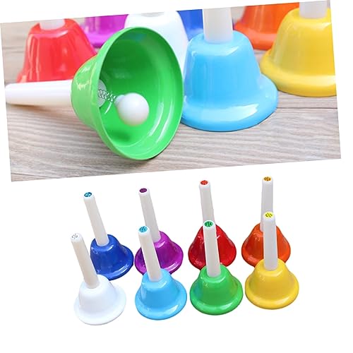 ibasenice 8 Peças Sino De Percussão Sino De Jantar De Mão Sino De Mão De Aço Prateado Sino De Sala D