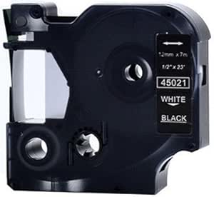 UNOKA 45021 Compatible With Dymo D1 Label Tape White On Black 12 Mm X 7