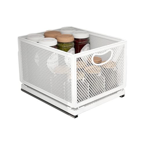 Estantes de despensa de acero al carbono con cesta organizadora deslizante premium 2