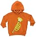 HARIZ - Felpa con cappuccio per bambini, motivo: tromba sorridente, con biglietto regalo Macchina giocattolo arancione. 1- 2 anni
