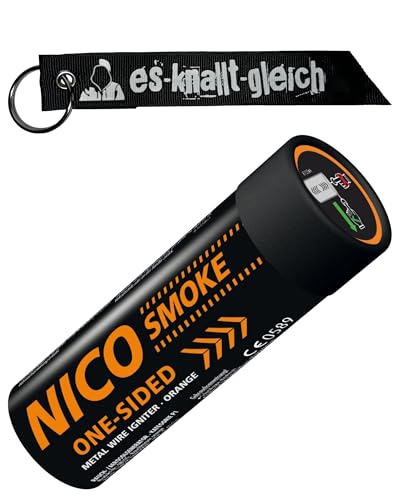 Rauchkörper Smoke Grenades 80 Sekunden in Rot Blau Gelb Grün Orange Lila Grau Weiß von NICO Europe mit Anhänger (Orange) Rauchkörper Smoke Grenades 80 Sekunden in Rot Blau Gelb Grün Orange Lila Grau Weiß von NICO Europe mit Anhänger (Orange)