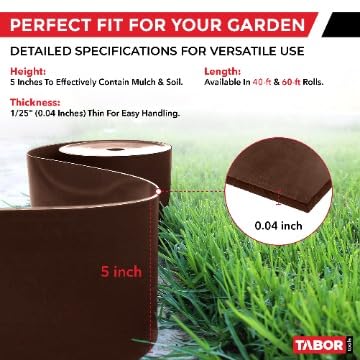 TABOR TOOLS 40 Ft Terrace Board, 5 Inch High, 0.04