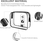4 Pcs Clear Travel Toiletry Bag, TSA Approved Liquids Bag Waterproof Toiletries Travel Essentials Organizer, Transparent Cosmetic Bag for Women