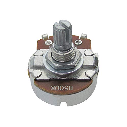 FLEOR 4pcs Full Size A500K B500K Potentiometer Guitar Tone Volume Control Pots with Bayonet L15mm Short Knurled Split Shaft - Image 5