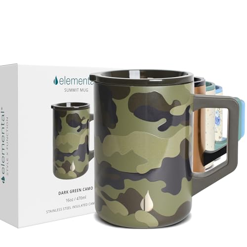 Elemental Insulated Coffee Mug 16oz Dark Green Camo