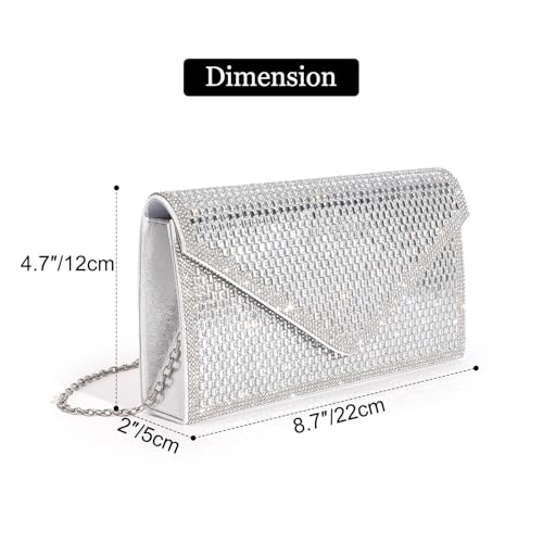 Image of Rhinestone Clutch Purse for Women, Sparkly Evening Handbag