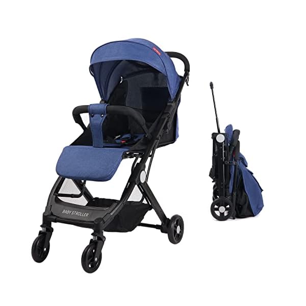 one hand fold lightweight stroller