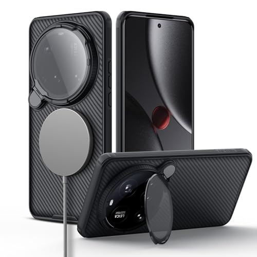 Nillkin für Xiaomi 15 Ultra Hülle mit Transparent Kameraschutz [Kompatibel mit MagSafe] Dünn Magnetische Handyhülle mit Kickstand Ständer [TPU+CP][Matt][rutschfest/Staub- und Schallschutz] Schwarz