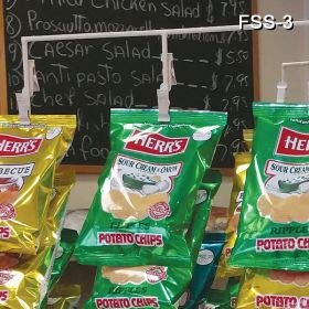 Free Standing Metal Snack Rack, 3 Wand | Color: Off White | 48 Clips | Clip Strip Corp #TOP3