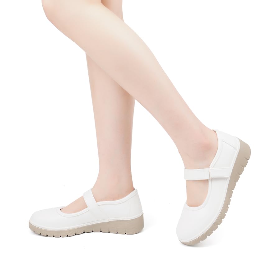 Image of VJH confort Women s Mary Jane Flats, Breathable Comfort Round Toe Low Heel Slip-on Light Weight Walking Shoes